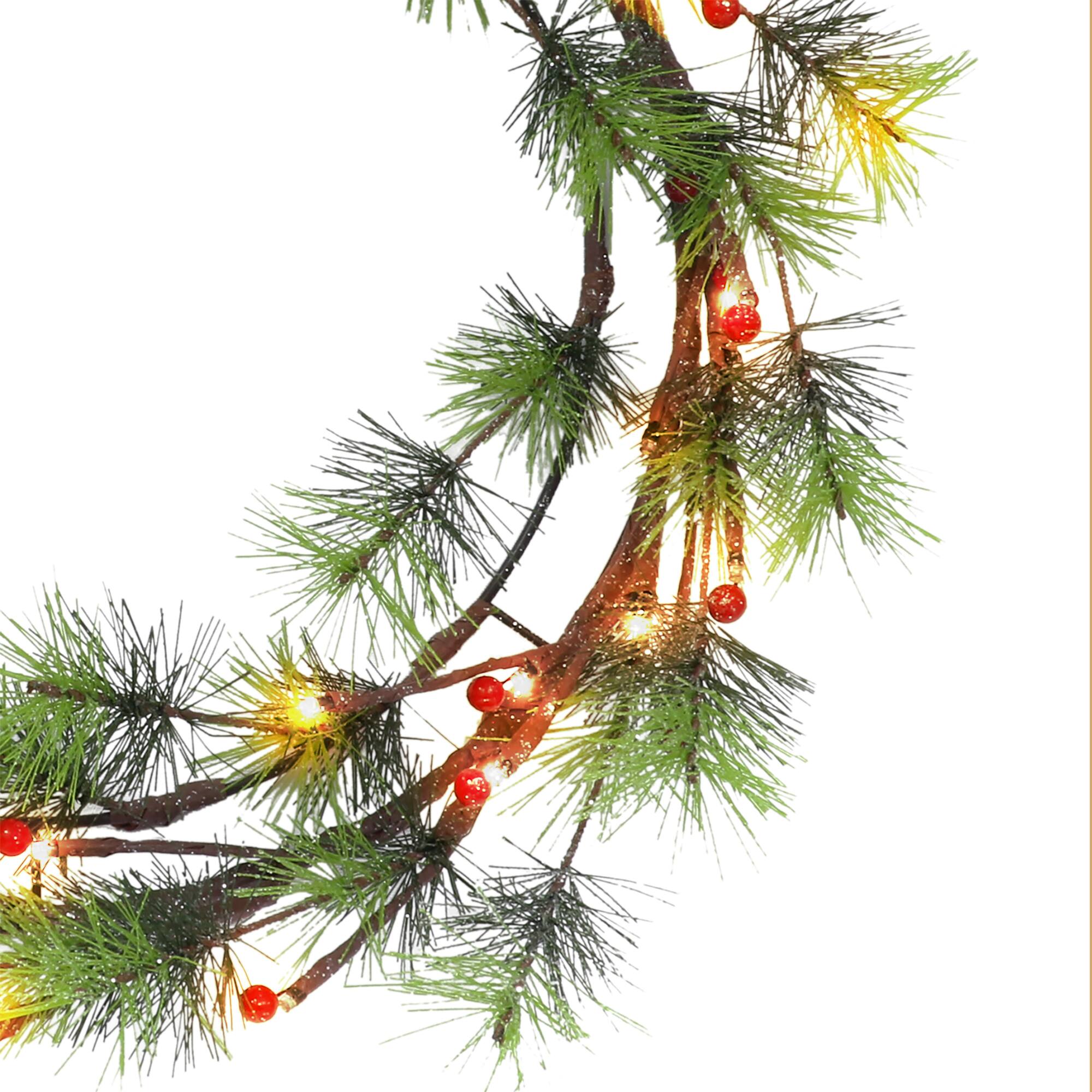 6 Pack: 24" Pre-Lit Twinkling LED Glitter Accent Wreath